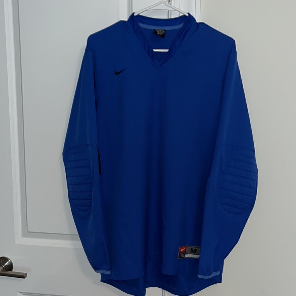 Nike Dri Fit Padded elbow Duke Royal Blue Soccer LS GK goalie jersey M men’s